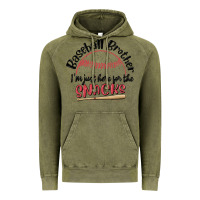 Vintage Olive baseball brother i'm just here for the snacks Vintage Hoodie - MaliasSmallBusiness