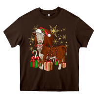 Chocolate Brown christmas hereford Heavy Core Tee - JahusDesignShop