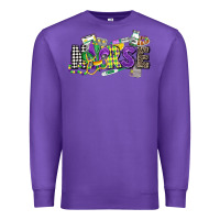 Purple nurse mardi gras Premium Sweatshirt - CowGirlArtShop