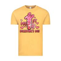 Vintage Mustard my first valentines day Vintage Tee - MaliasSmallBusiness