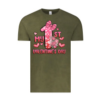 Vintage Olive my first valentines day Vintage Tee - MaliasSmallBusiness