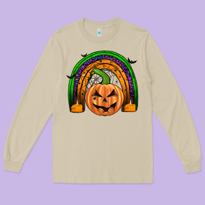 Halloween Rainbow Long Sleeve Tee Designed By Jahusdesignshop