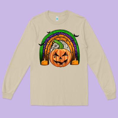 Halloween Rainbow Long Sleeve Tee Designed By Jahusdesignshop