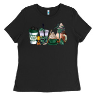 Black hunter green hockey coffee cups Ladies Tee - AdoDesignShop