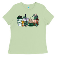Matcha hunter green hockey coffee cups Ladies Tee - AdoDesignShop