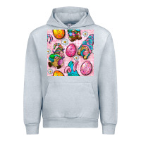 Heather Grey Easter Gnomies Seamless Pattern Urban Hoodie - BundleAndBundleShop