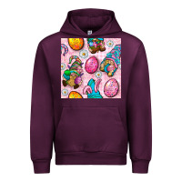 Mauve Wine Easter Gnomies Seamless Pattern Urban Hoodie - BundleAndBundleShop