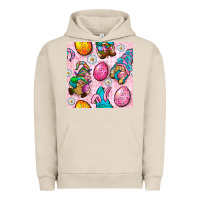 Pigment French Oak Easter Gnomies Seamless Pattern Urban Hoodie - BundleAndBundleShop