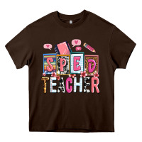 Chocolate Brown sped teacher Heavy Core Tee - AdoDesignShop