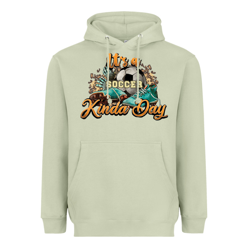 It's A Soccer Kinda Day Heavyweight Hoodie by HowdyJamesFarm | Teevron