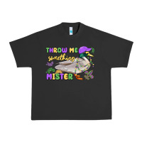 Pigment Black throw me something mister mardi gras duck Urban Heavy Tee - MaliasSmallBusiness
