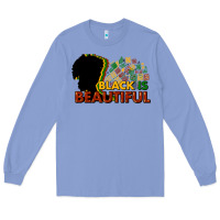 Colony Blue black is beautiful Long Sleeve Tee - NancyCooperArtShop
