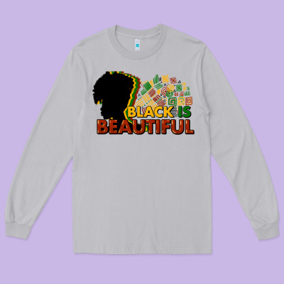Black Is Beautiful Long Sleeve Tee Designed By Nancycooperartshop