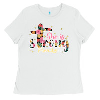 White she is strong proverbs 31 25 Ladies Tee - JahusDesignShop