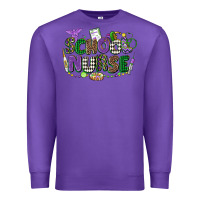 Purple school nurse mardi gras Premium Sweatshirt - CowGirlArtShop