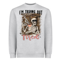 Heather Grey im trying but tired Heavyweight Sweatshirt - MaliasSmallBusiness