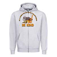 Heather Grey In a World Where You Can Be Anything Bee Kind Zipper Hoodie - Bettercallsaul