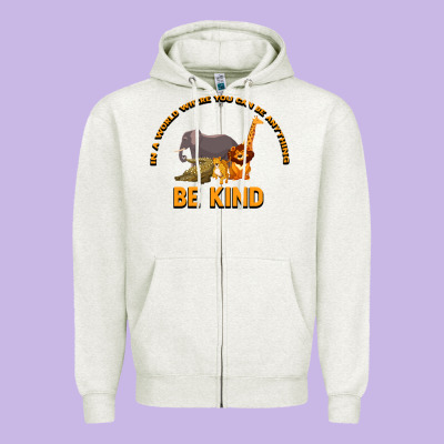 In A World Where You Can Be Anything Bee Kind Zipper Hoodie Designed By Bettercallsaul