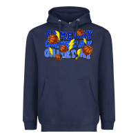 Navy Game day game day game day lightning bolt Heavyweight Hoodie - HowdyJamesFarm