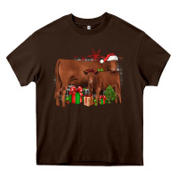 Chocolate Brown Christmas Gelbvieh Heavy Core Tee - JahusDesignShop