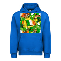 Cobalt Ireland flag with St. Patrick's Day  digital paper Urban Hoodie - BundleAndBundleShop