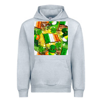 Heather Grey Ireland flag with St. Patrick's Day  digital paper Urban Hoodie - BundleAndBundleShop