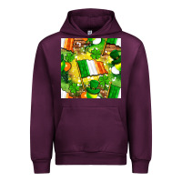 Ireland Flag With St. Patrick's Day  Digital Paper Urban Hoodie | Teevron