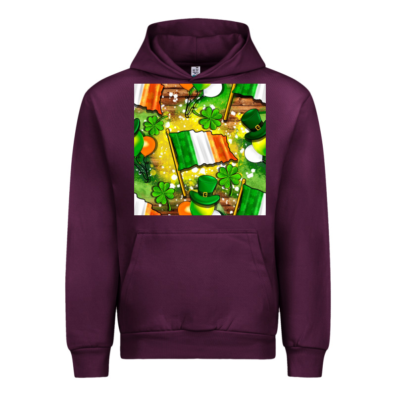 Ireland Flag With St. Patrick's Day  Digital Paper Urban Hoodie by BundleAndBundleShop | Teevron