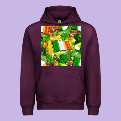 Ireland Flag With St. Patrick's Day  Digital Paper Urban Hoodie Designed By Bundleandbundleshop