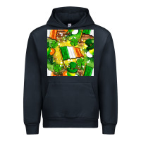 Navy Ireland flag with St. Patrick's Day  digital paper Urban Hoodie - BundleAndBundleShop