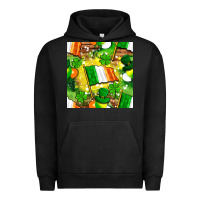Pigment Black Ireland flag with St. Patrick's Day  digital paper Urban Hoodie - BundleAndBundleShop