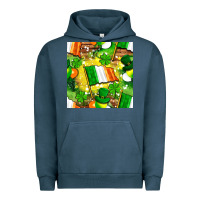 Pigment Midnight Navy Ireland flag with St. Patrick's Day  digital paper Urban Hoodie - BundleAndBundleShop