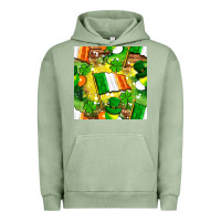 Pigment Oil Green Ireland flag with St. Patrick's Day  digital paper Urban Hoodie - BundleAndBundleShop