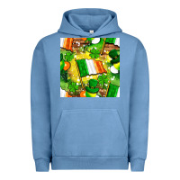 Pigment Pebble Blue Ireland flag with St. Patrick's Day  digital paper Urban Hoodie - BundleAndBundleShop