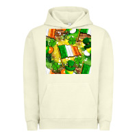 Pigment Pistachio Ireland flag with St. Patrick's Day  digital paper Urban Hoodie - BundleAndBundleShop