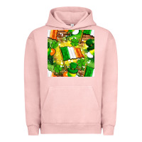 Pigment Salmon Ireland flag with St. Patrick's Day  digital paper Urban Hoodie - BundleAndBundleShop