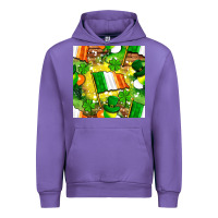 Tulip Ireland flag with St. Patrick's Day  digital paper Urban Hoodie - BundleAndBundleShop