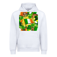 White Ireland flag with St. Patrick's Day  digital paper Urban Hoodie - BundleAndBundleShop