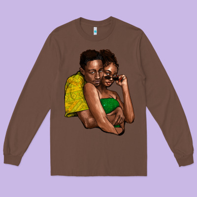 Black Couple Long Sleeve Tee Designed By Nancycooperartshop