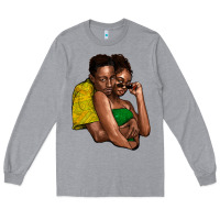 Heather Grey black couple Long Sleeve Tee - NancyCooperArtShop