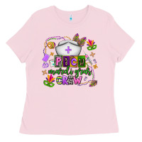 Bubblegum Pink picu mardi gras crew Ladies Tee - AdoDesignShop
