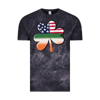 Cloud Black st patricks day shamrock american flag Vintage Tee - MaliasSmallBusiness