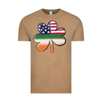 Vintage Coffee st patricks day shamrock american flag Vintage Tee - MaliasSmallBusiness