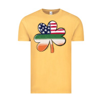 Vintage Mustard st patricks day shamrock american flag Vintage Tee - MaliasSmallBusiness