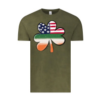 Vintage Olive st patricks day shamrock american flag Vintage Tee - MaliasSmallBusiness