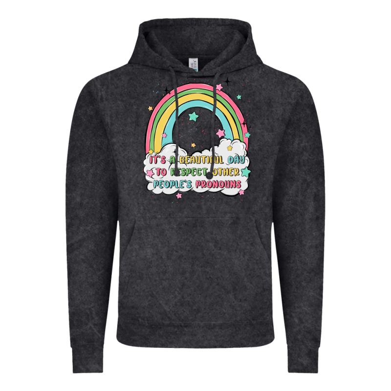 Beautiful Day To Respect Pronouns Vintage Hoodie by MaliasSmallBusiness | Teevron