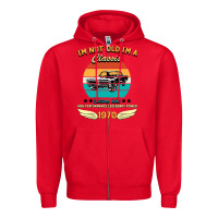 Red Vintage 50th Birthday I'm Not Old I'm A Classic Born In 1970 Zipper Hoodie - Bettercallsaul