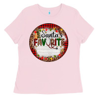 Bubblegum Pink custom name santas favorite nurse Ladies Tee - AdoDesignShop
