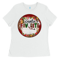 White custom name santas favorite nurse Ladies Tee - AdoDesignShop