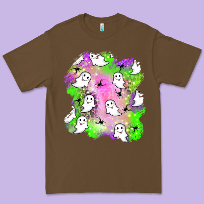 Ghost Halloween Patch Premium Tee Designed By Bundleandbundleshop